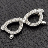 Vintage 14K White Gold 0.14 TCW Glasses Diamond Charm Pendant
