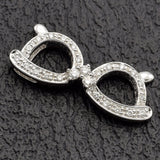Vintage 14K White Gold 0.14 TCW Glasses Diamond Charm Pendant
