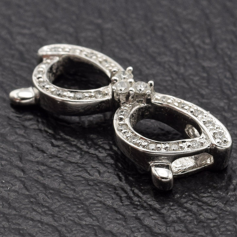 Vintage 14K White Gold 0.14 TCW Glasses Diamond Charm Pendant