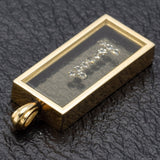 Vintage 14K Yellow Gold Floating Diamond Number One Charm Pendant