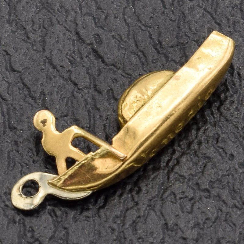 Vintage 14K Yellow Gold Venezia Gondola Charm Pendant