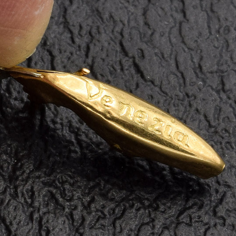 Vintage 14K Yellow Gold Venezia Gondola Charm Pendant