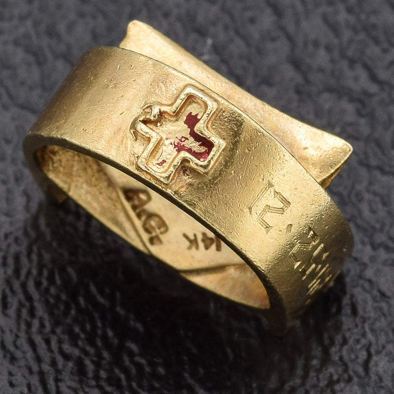 Vintage 14K Yellow Gold Nurse's Cap Charm Pendant