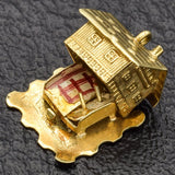 Vintage 14K Yellow Gold Movable House Charm Pendant