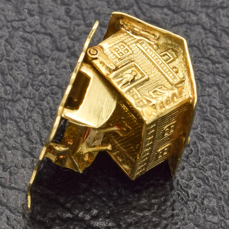Vintage 14K Yellow Gold Movable House Charm Pendant
