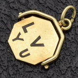 Vintage 14K Yellow Gold Enamel "I LOVE YOU" Spinner Charm Pendant