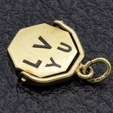 Vintage 14K Yellow Gold Enamel "I LOVE YOU" Spinner Charm Pendant