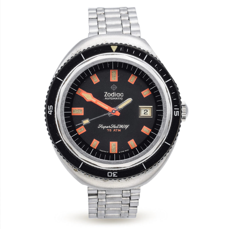 Vintage Zodiac Super Sea Wolf Watch Automatic 75 ATM