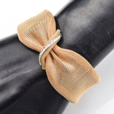 Estate 14K Rose Gold Diamond Mesh Hinged Bracelet