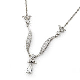 Vintage 14K White Gold Diamond Swirl Necklace