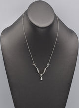 Vintage 14K White Gold Diamond Swirl Necklace