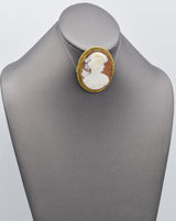 Antique Gold Filled 18th Century Large Gilt Oval Cameo Brooch Pin