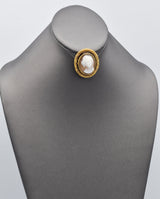 Antique 14K Yellow Gold 18th Century Oval Cameo Etched Brooch Pin Pendant