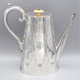 Atkin Brothers Sheffield Antique Victorian Sterling Silver Tea & Coffee Set of 4