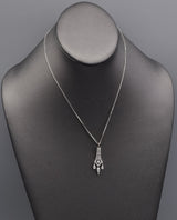 Antique Platinum Diamond Art Deco Pendant Necklace