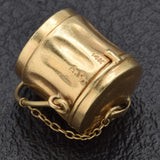 Vintage 14K Yellow Gold Mad Money Garbage Trash Can Charm Pendant