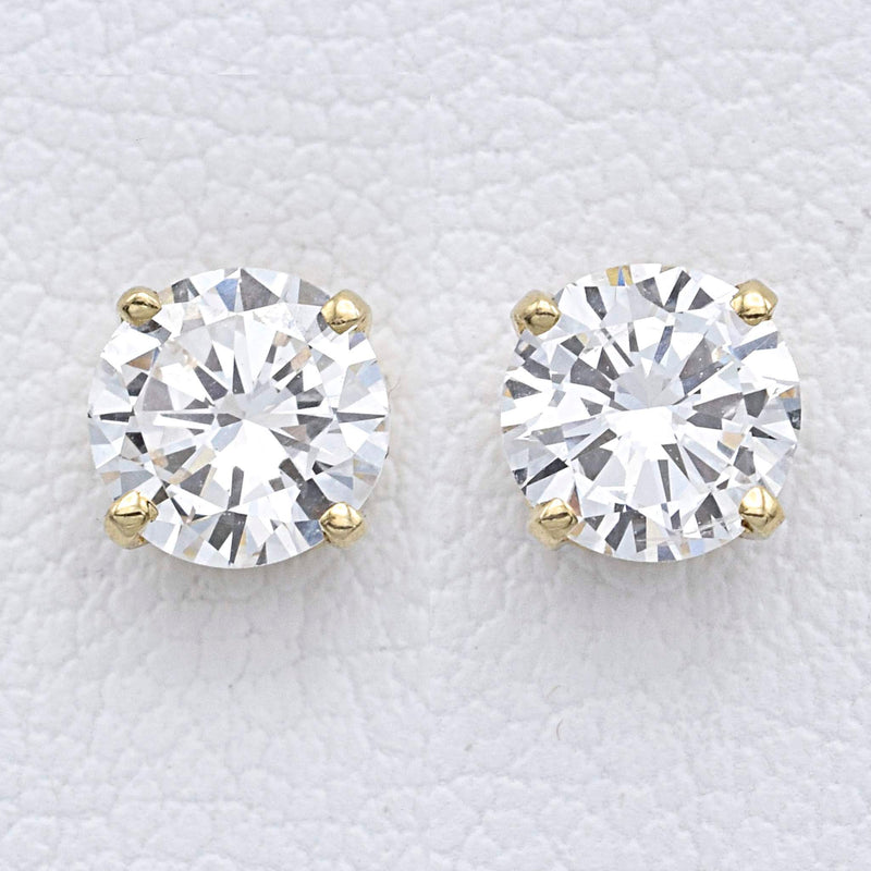 Vintage 14K Yellow Gold 0.92 TCW Diamond Screw Back Stud Earrings