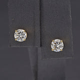 Vintage 14K Yellow Gold 0.92 TCW Diamond Screw Back Stud Earrings