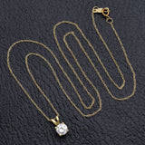 Vintage 14K Yellow Gold 0.50 Ct Diamond Solitaire Pendant Necklace