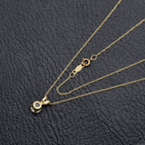 Vintage 14K Yellow Gold 0.50 Ct Diamond Solitaire Pendant Necklace