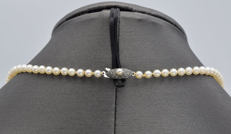 Vintage Mikimoto Sterling Silver Sea Pearl Single-Strand Necklace