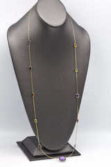 Estate 14K Yellow Gold Multi-Stone Necklace