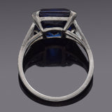 Antique Platinum 6.72 Ct Lab Sapphire & Diamond Band Ring 5.0 Grams G/H VS