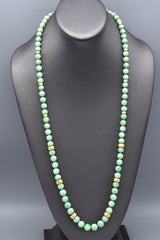 Lise Mori K 14K Yellow Gold Burmese Jade & Diamond Beaded Necklace