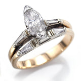 Vintage 14K Yellow Gold 1.15 TCW Diamond Marquise Band Ring