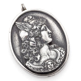Vintage Henryk Winograd HW 999 Fine Silver Repoussé Athena Pendant Large
