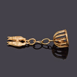 Vintage 14K Yellow Gold Love Birds Birdcage Charm Pendant