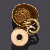 Vintage 14K Yellow Gold Thimble & Thread Spool Sewing Charm Pendant