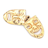 Vintage 14K Yellow Gold Comedy Tragedy Mask Drama Acting Charm Pendant