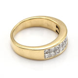 Vintage 14K Yellow Gold 1.20 TCW Diamond Two-Row Band Ring