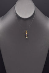 Vintage 18K Yellow Gold Folies-Bergere Enamel Charm Pendant 1.4 Grams