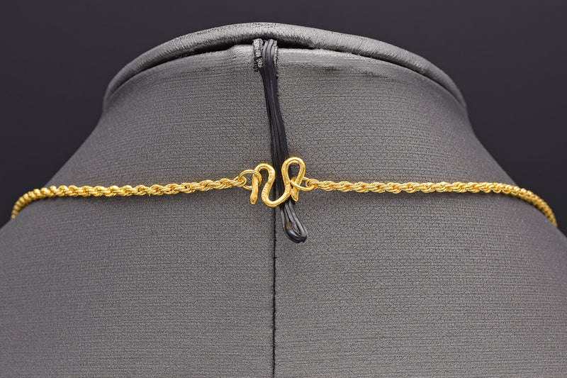 Vintage 24K Yellow Gold Rope Chain Necklace 2 mm 11.2 Grams 17 Inches