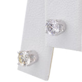 Vintage 14K White Gold 0.74 TCW Diamond Round Stud Earrings 4.6 mm
