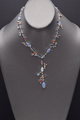 Estate 18K Gold Moonstone, Multi-Stone & 1.08 TCW Diamond Pendant Necklace