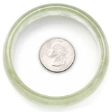 Vintage Translucent Green Jade Wide Bangle Bracelet