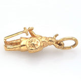 Vintage 14K Yellow Gold Viking Warrior Man Charm Pendant