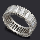 Vintage Platinum 5.40 TCW Diamond Baguette Eternity Band Ring
