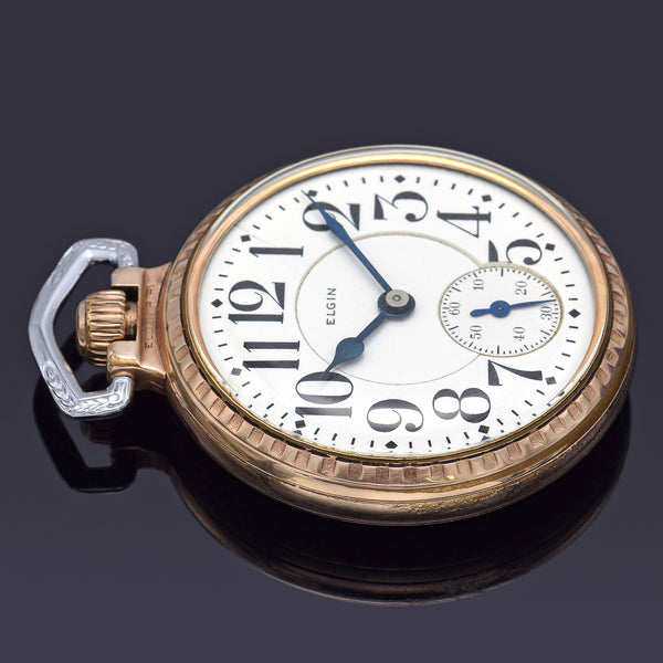 Antique Elgin B.W. Raymond 19J Size 16 Two-Tone Railroad Case Pocket Watch *Rare
