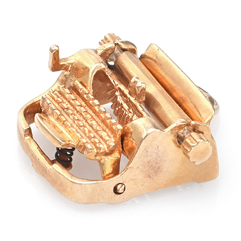 Vintage 14K Yellow Gold Typewriter Charm Pendant