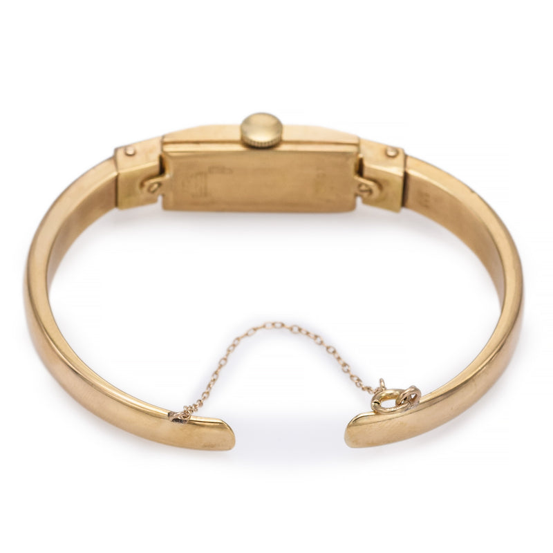 Favre-Leuba Geneve 18K Yellow Gold Hand Wind Women's Cuff Bracelet Watch + Box