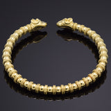 Vintage Heavy 18K Yellow Gold Italian Ram Head Collar Necklace