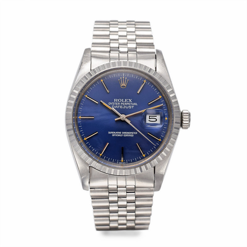 Vintage Rolex Datejust Blue Dial SS Automatic Men's Watch 36 mm Ref. 16030