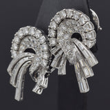Vintage Platinum 4.87 TCW Diamond Clip on Earrings