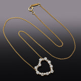 $4,400 Appraised Tiffany & Co. 18K Gold 1.70 TCW Diamond Heart Pendant Necklace