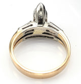 Vintage 14K Yellow Gold 1.15 TCW Diamond Marquise Band Ring