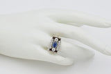 Antique Art Deco 14K Yellow Gold & Platinum 0.57 TCW Diamond & Sapphire Ring